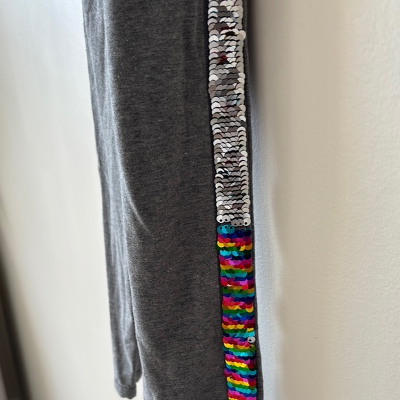 Kids Gray Leggings with Colorful Side Stripes - Picture 3 of 3